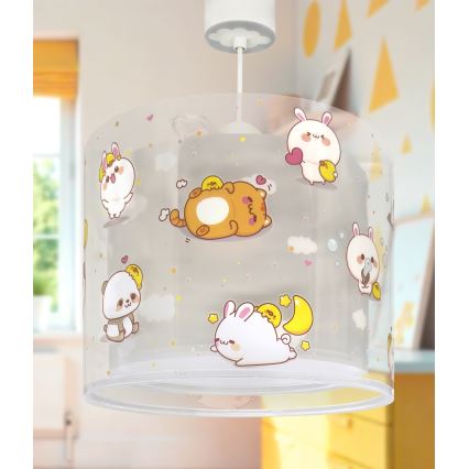 Dalber 41762E - Barnlampa KAWAII FRIENDS 1xE27/15W/230V grå