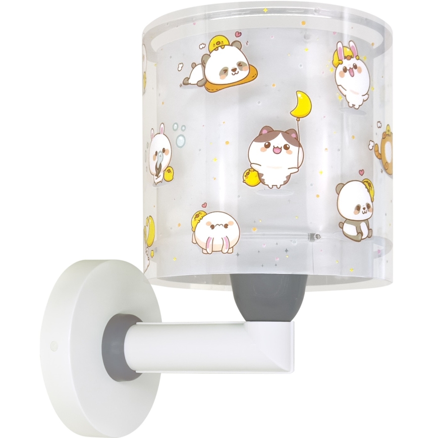 Dalber 41769E - Barnvägglampa KAWAII FRIENDS 1xE27/15W/230V grå