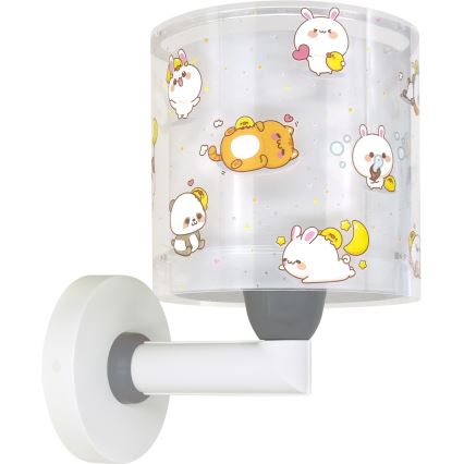 Dalber 41769E - Barnvägglampa KAWAII FRIENDS 1xE27/15W/230V grå