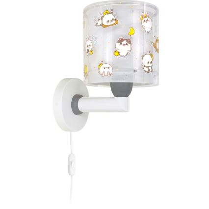 Dalber 41769E - Barnvägglampa KAWAII FRIENDS 1xE27/15W/230V grå