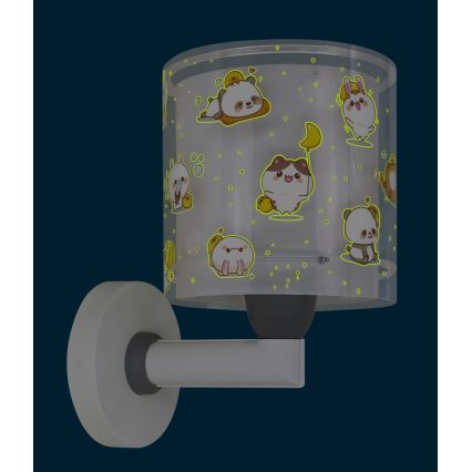 Dalber 41769E - Barnvägglampa KAWAII FRIENDS 1xE27/15W/230V grå