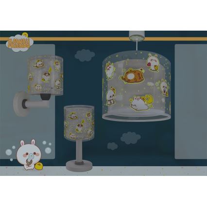 Dalber 41769E - Barnvägglampa KAWAII FRIENDS 1xE27/15W/230V grå