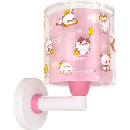 Dalber 41769S - Vägglampa för barn KAWAII FRIENDS 1xE27/15W/230V rosa
