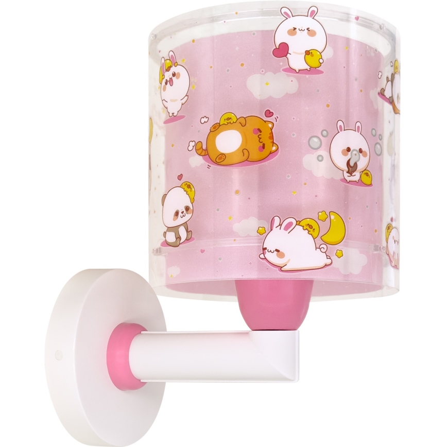Dalber 41769S - Vägglampa för barn KAWAII FRIENDS 1xE27/15W/230V rosa