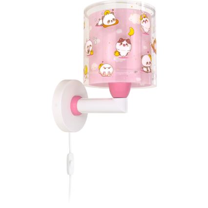 Dalber 41769S - Vägglampa för barn KAWAII FRIENDS 1xE27/15W/230V rosa