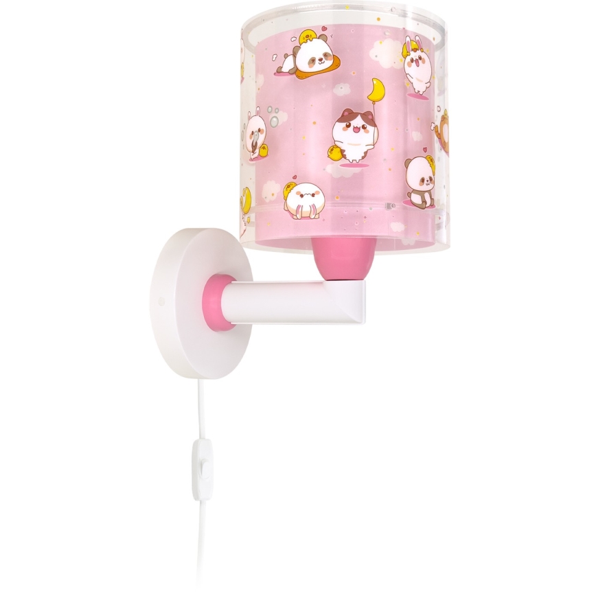 Dalber 41769S - Vägglampa för barn KAWAII FRIENDS 1xE27/15W/230V rosa