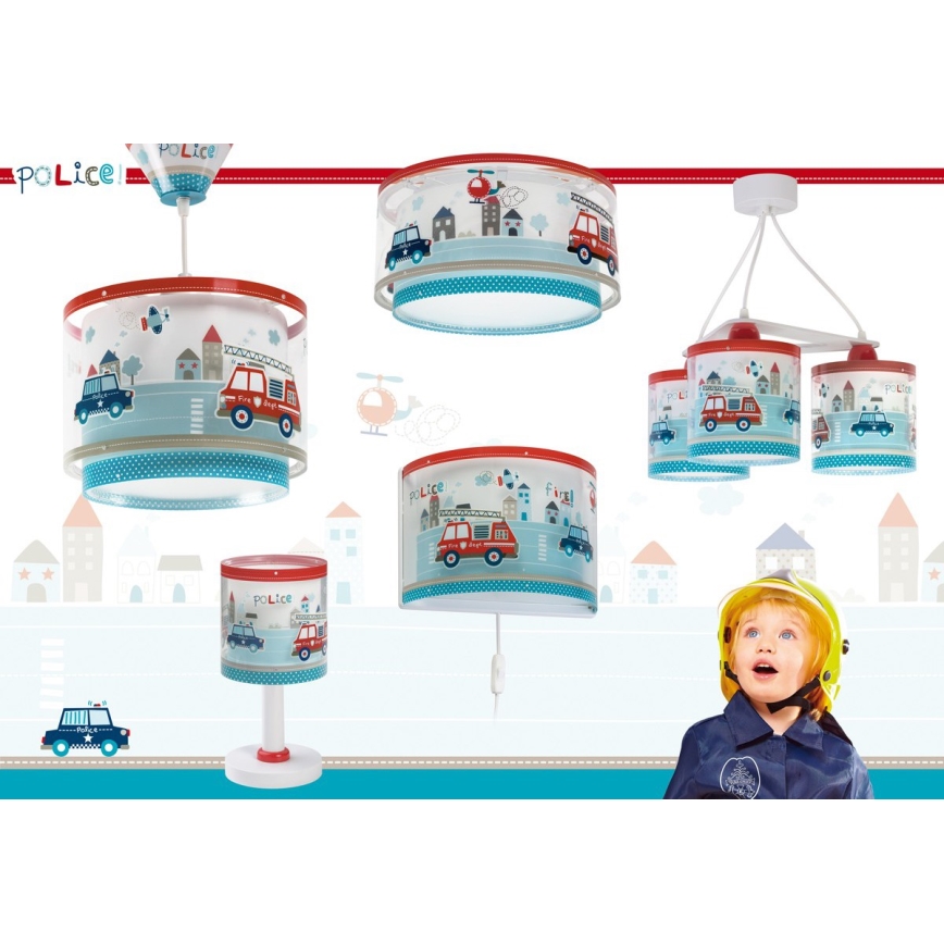 Dalber 60611N - LED-barnlampa POLICE 1xG4/4W/230V flerfärgad