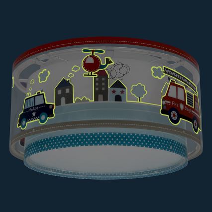 Dalber 60616 - Takbelysning för barn POLICE 2xE27/60W/230V