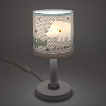 Dalber 60621N - LED-barnlampa RHINO&CROCO 1xG4/4W/230V grå