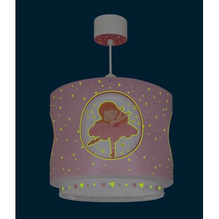 Dalber 60912 - Barnlampa PRINCESS DANCE 1xE27/15W/230V rosa