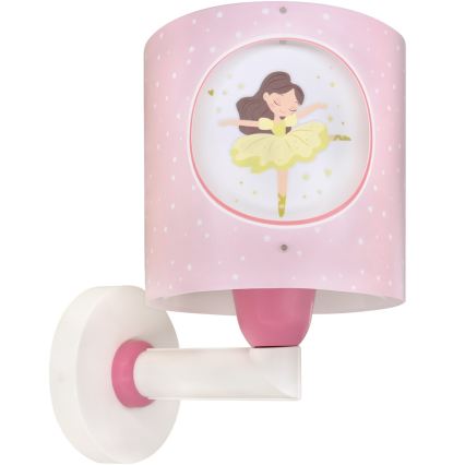 Dalber 60919 - Barnvägglampa PRINCESS DANCE 1xE27/15W/230V rosa