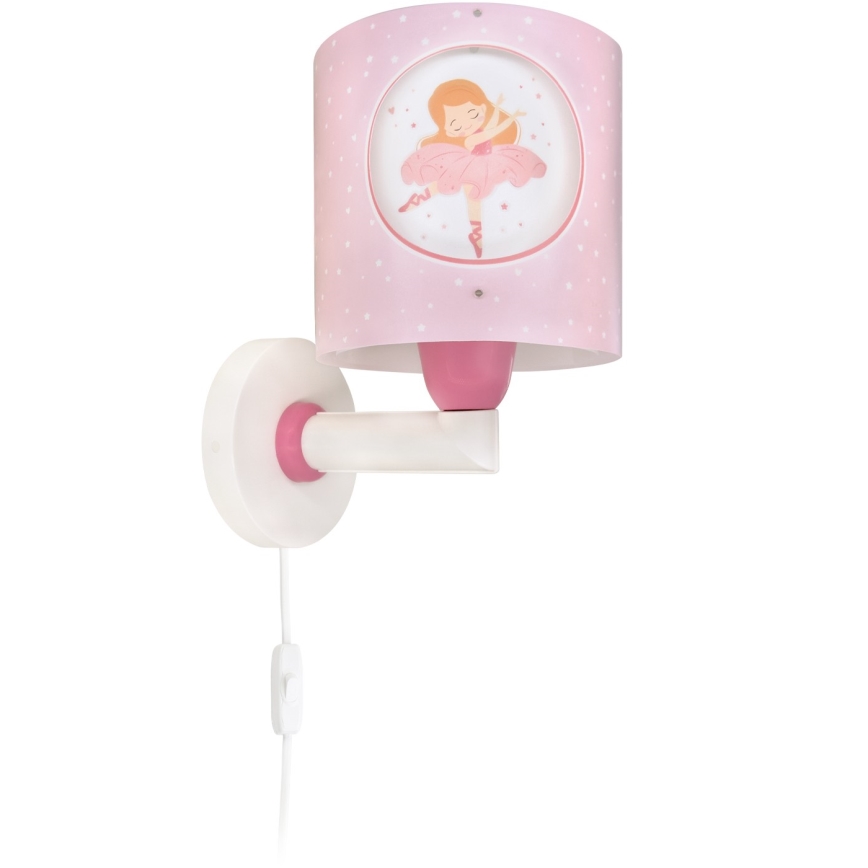 Dalber 60919 - Barnvägglampa PRINCESS DANCE 1xE27/15W/230V rosa