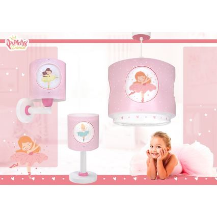 Dalber 60919 - Barnvägglampa PRINCESS DANCE 1xE27/15W/230V rosa