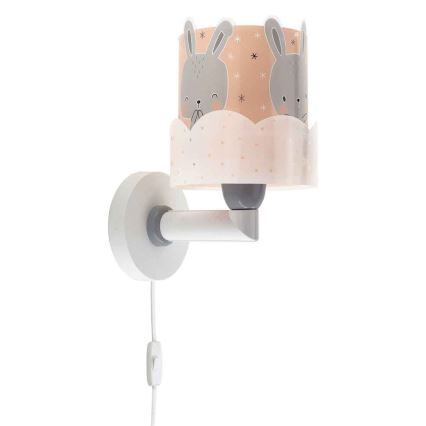 Dalber 61159S - Vägglampa för barn  BUNNY 1xE27/60W/230V orange