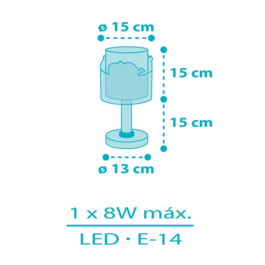 Dalber 61171T - Lampa för barn WHALE DREAMS 1xE14/8W/230V blå