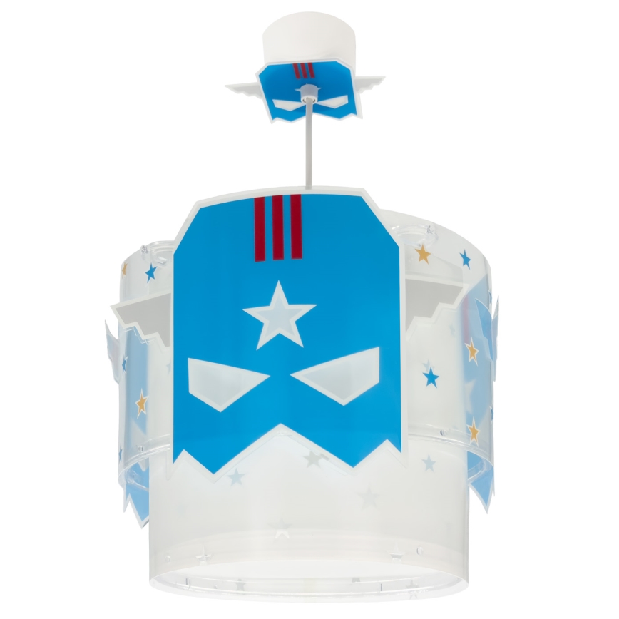 Dalber 61812 - Ljuskrona för barn BLÅ HERO 1xE27/15W/230V