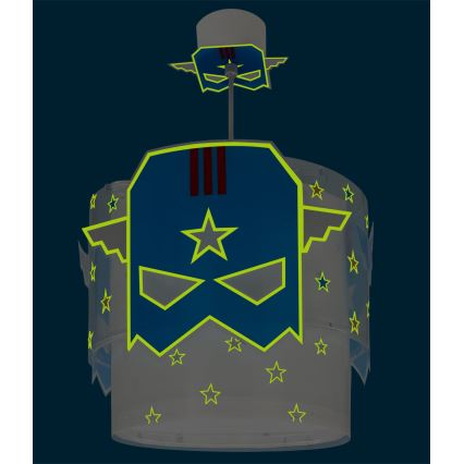 Dalber 61812 - Ljuskrona för barn BLÅ HERO 1xE27/15W/230V