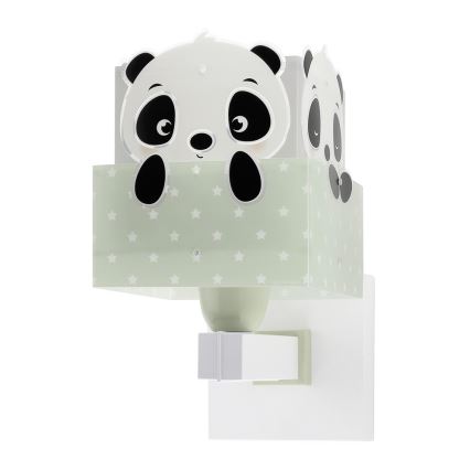 Dalber 63169H - Barnvägglampa PANDA 1xE27/60W/230V grön