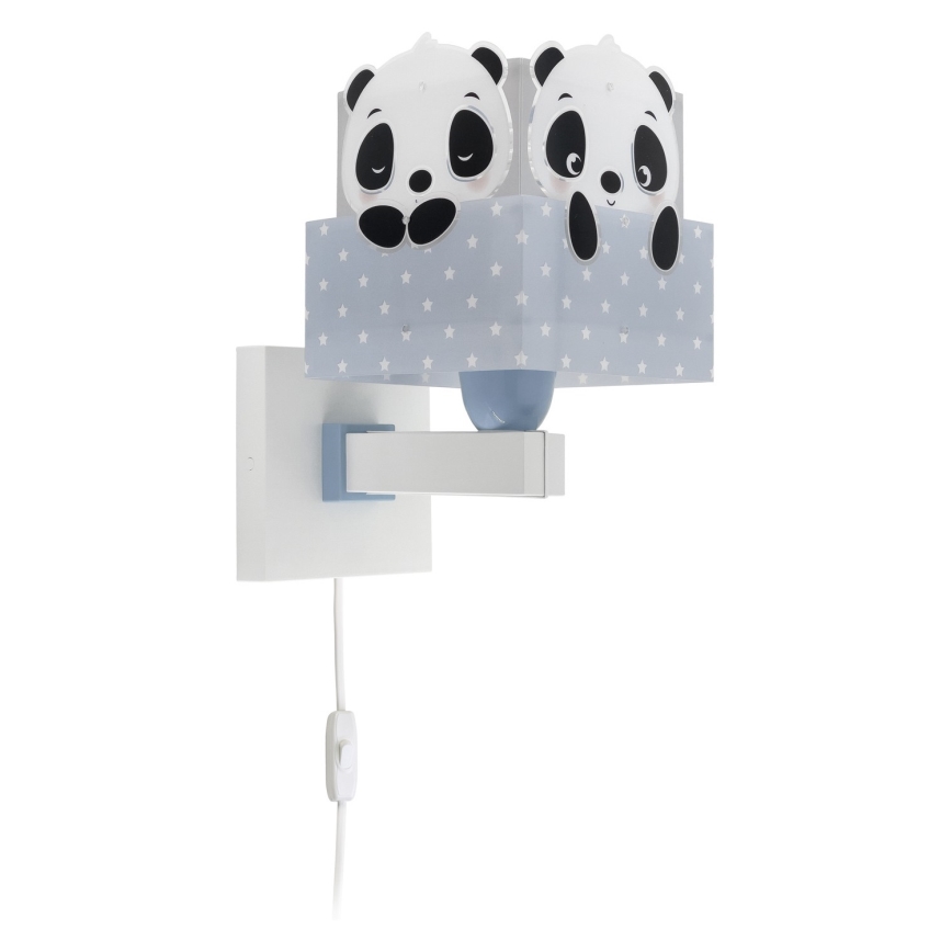 Dalber 63169T - Vägglampa för barn  PANDA 1xE27/60W/230V blå 