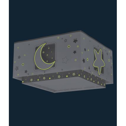 Dalber 63236E - Takbelysning för barn MOONLIGHT 2xE27/60W/230V grå