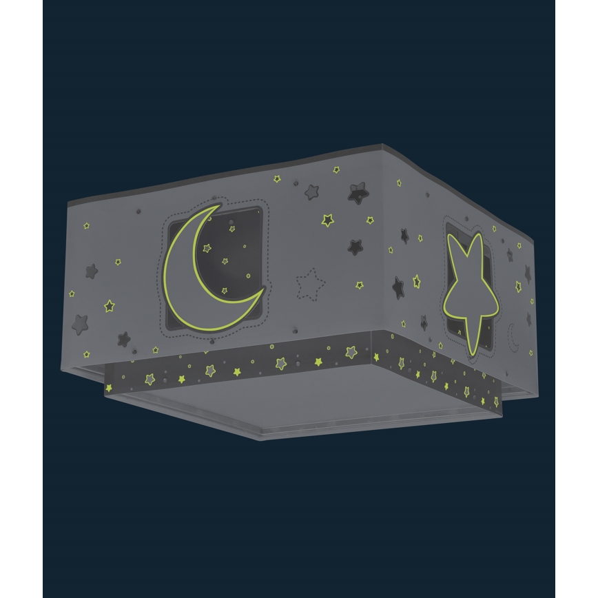 Dalber 63236E - Takbelysning för barn MOONLIGHT 2xE27/60W/230V grå