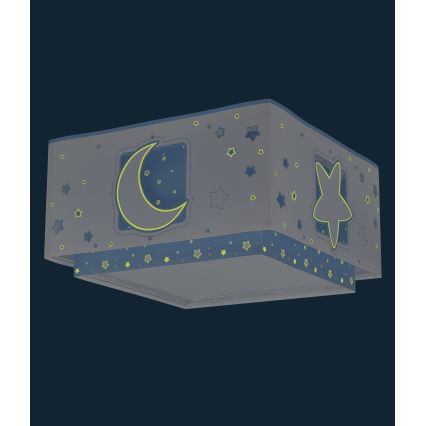 Dalber 63236T - Takbelysning för barn MOONLIGHT 2xE27/60W/230V blå