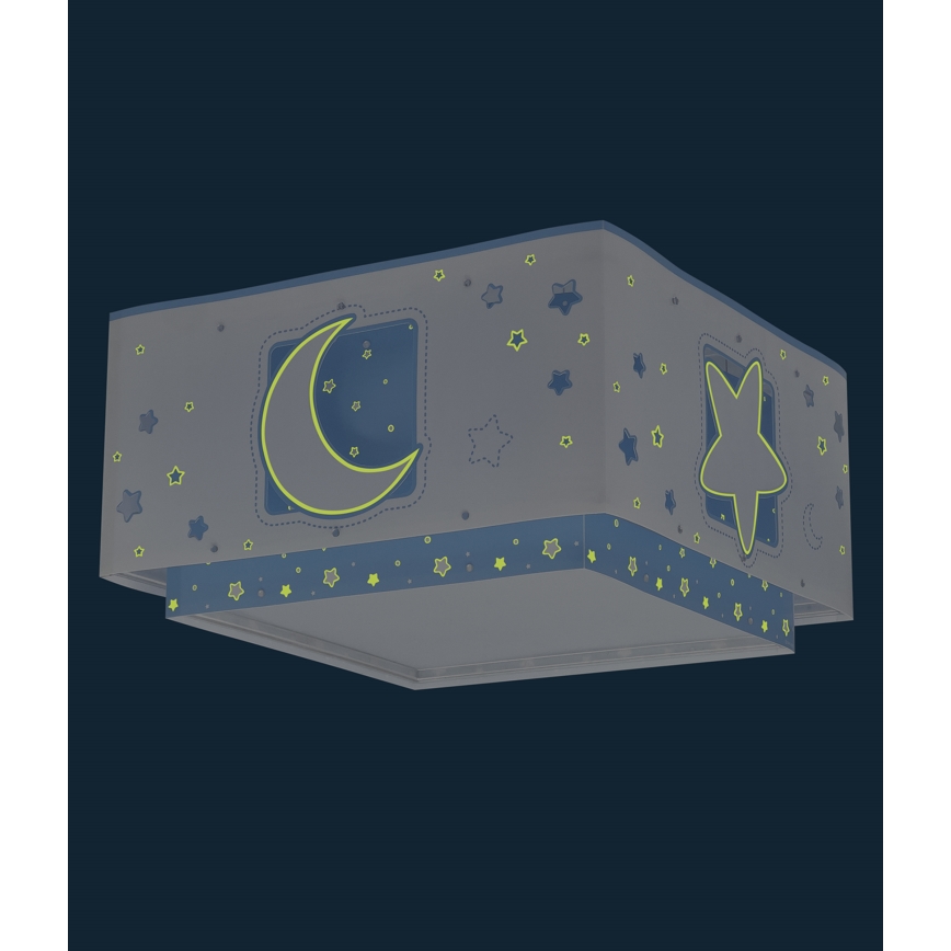 Dalber 63236T - Takbelysning för barn MOONLIGHT 2xE27/60W/230V blå