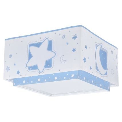 Dalber 63236T - Takbelysning för barn MOONLIGHT 2xE27/60W/230V blå