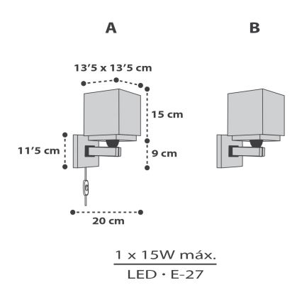 Dalber 63379 - Vägglampa för barn LITTLE PIXEL 1xE27/15W/230V