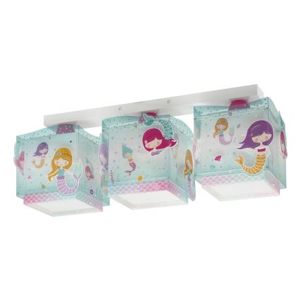 Dalber 63443 - Takbelysning för barn MERMAIDS 3xE27/60W/230V