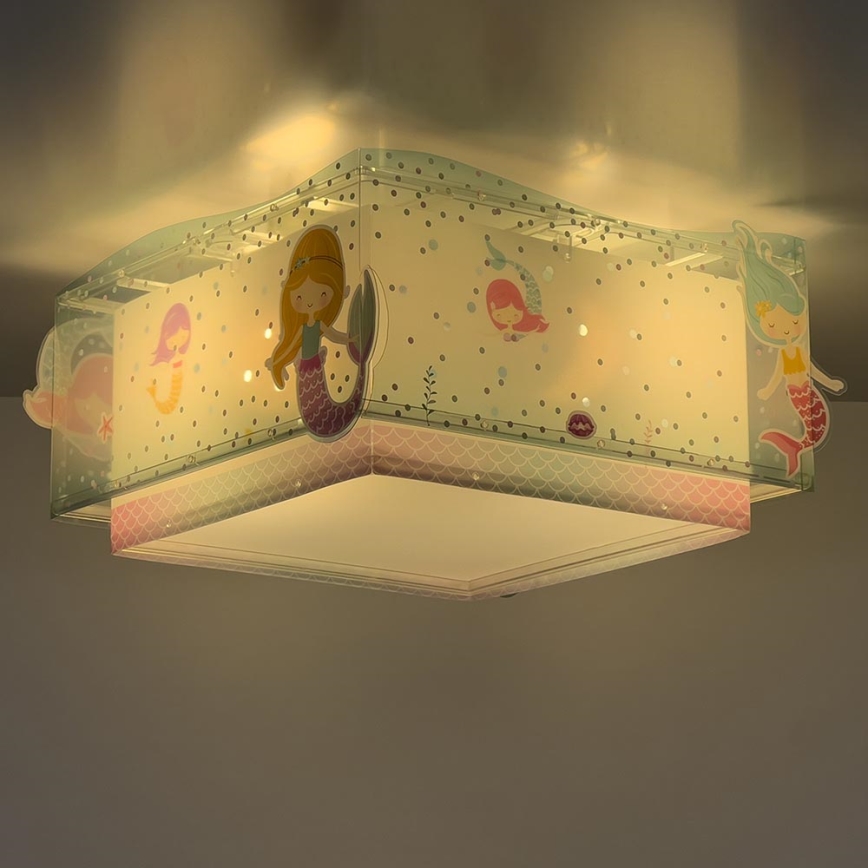 Dalber 63446 - Takbelysning för barn MERMAIDS 2xE27/60W/230V