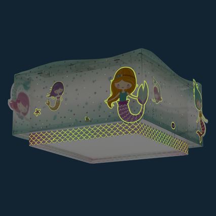 Dalber 63446 - Takbelysning för barn MERMAIDS 2xE27/60W/230V