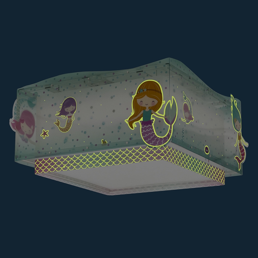 Dalber 63446 - Takbelysning för barn MERMAIDS 2xE27/60W/230V