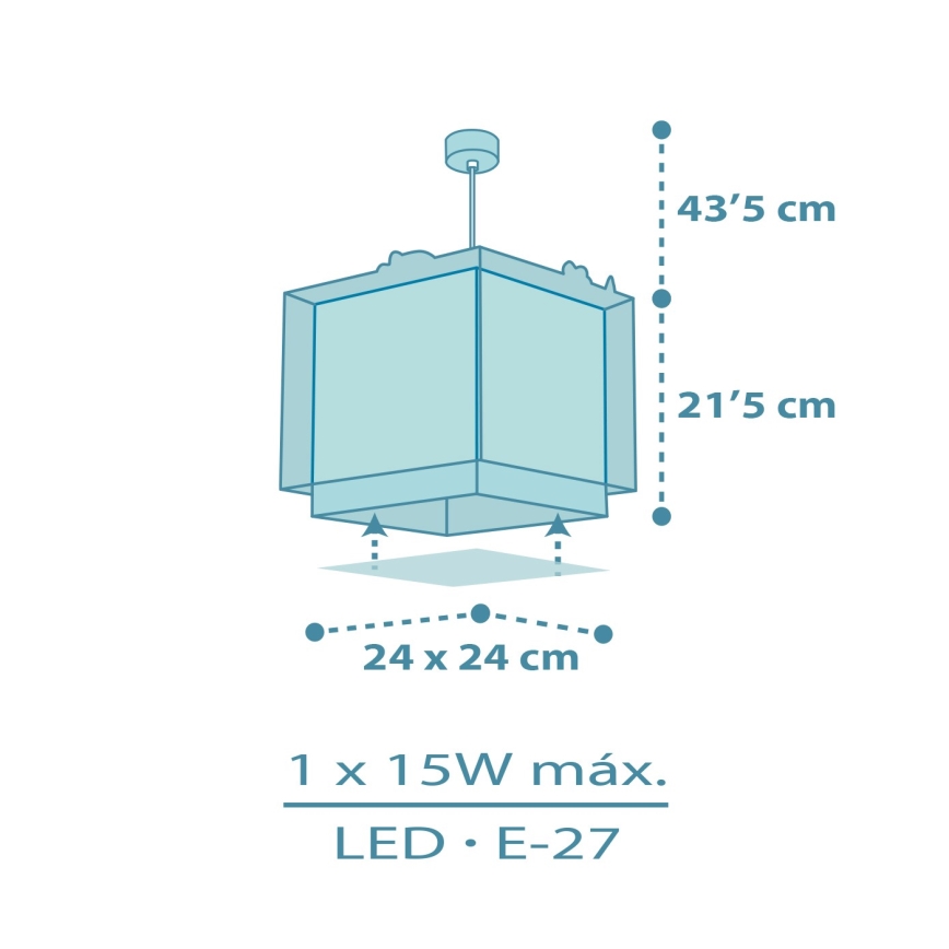 Dalber 63452 - Taklampa för barn BABY DINOS 1xE27/15W/230V flerfärgad