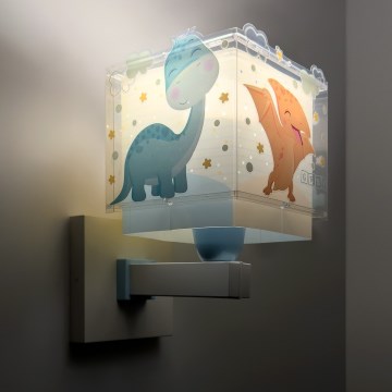 Dalber 63459 - Vägglampa för barn BABY DINOS 1xE27/15W/230V färgglad