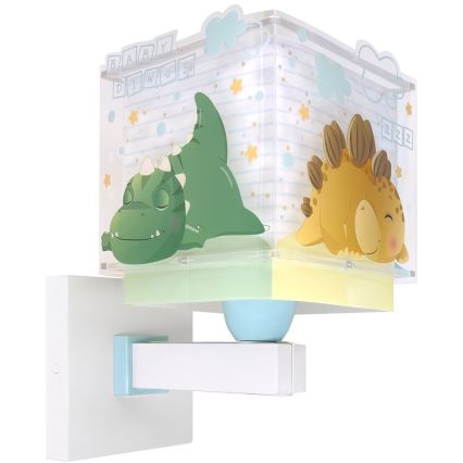 Dalber 63459 - Vägglampa för barn BABY DINOS 1xE27/15W/230V färgglad