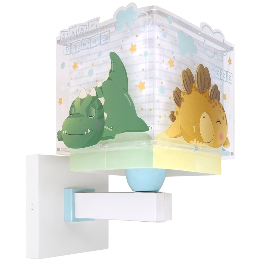 Dalber 63459 - Vägglampa för barn BABY DINOS 1xE27/15W/230V färgglad