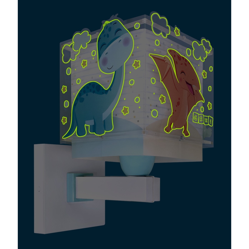 Dalber 63459 - Vägglampa för barn BABY DINOS 1xE27/15W/230V färgglad