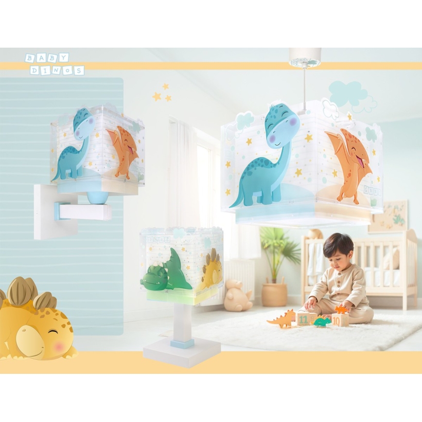 Dalber 63459 - Vägglampa för barn BABY DINOS 1xE27/15W/230V färgglad