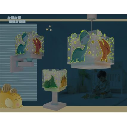 Dalber 63459 - Vägglampa för barn BABY DINOS 1xE27/15W/230V färgglad