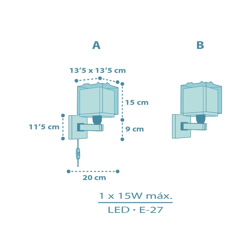 Dalber 63459 - Vägglampa för barn BABY DINOS 1xE27/15W/230V färgglad