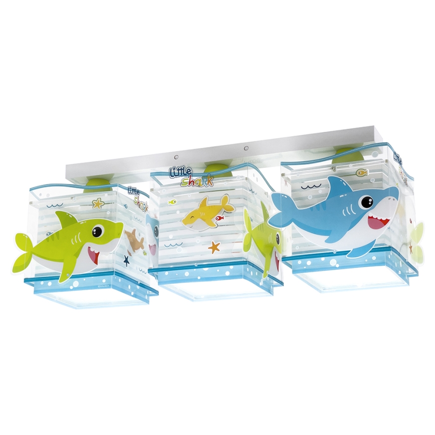 Dalber 63473 - Takbelysning för barn BABY SHARK 3xE27/60W/230V