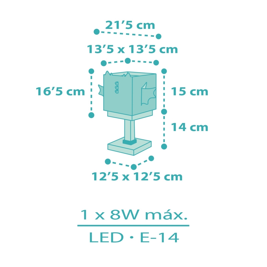 Dalber 64381 - Lampa för barn LITTLE DRAGON 1xE14/8W/230V