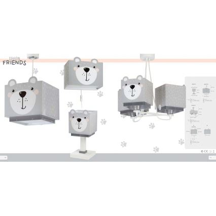 Dalber 64572 - Ljuskrona Barn LITTLE TEDDY 1xE27/60W/230V