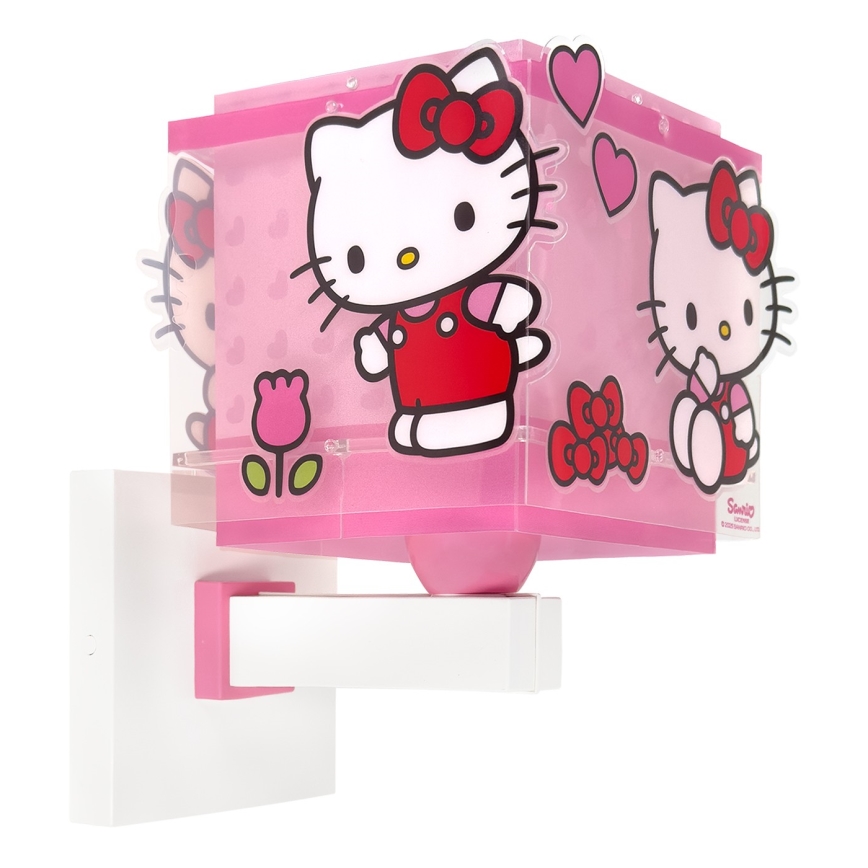 Dalber 73269 - Barnvägglampa HELLO KITTY 1xE27/15W/230V rosa