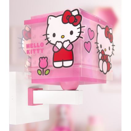 Dalber 73269 - Barnvägglampa HELLO KITTY 1xE27/15W/230V rosa