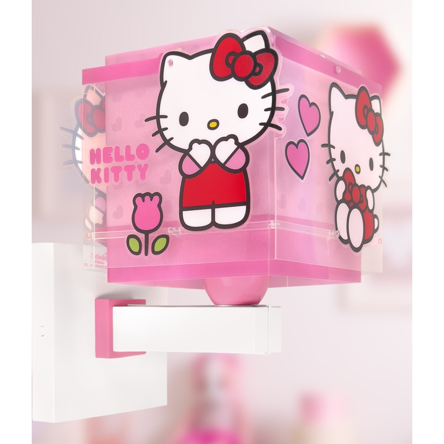 Dalber 73269 - Barnvägglampa HELLO KITTY 1xE27/15W/230V rosa