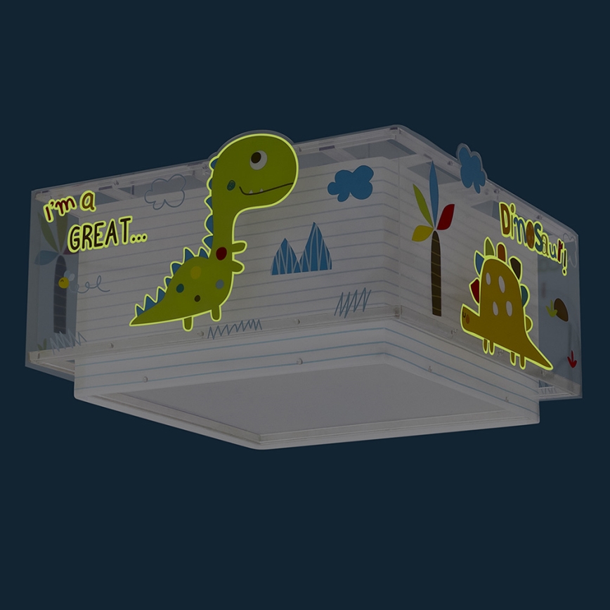 Dalber 73456 - Takbelysning för barn DINOS 2xE27/60W/230V