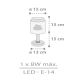 Dalber 76011E - Lampa för barn BABY DREAMS 1xE14/8W/230V grå