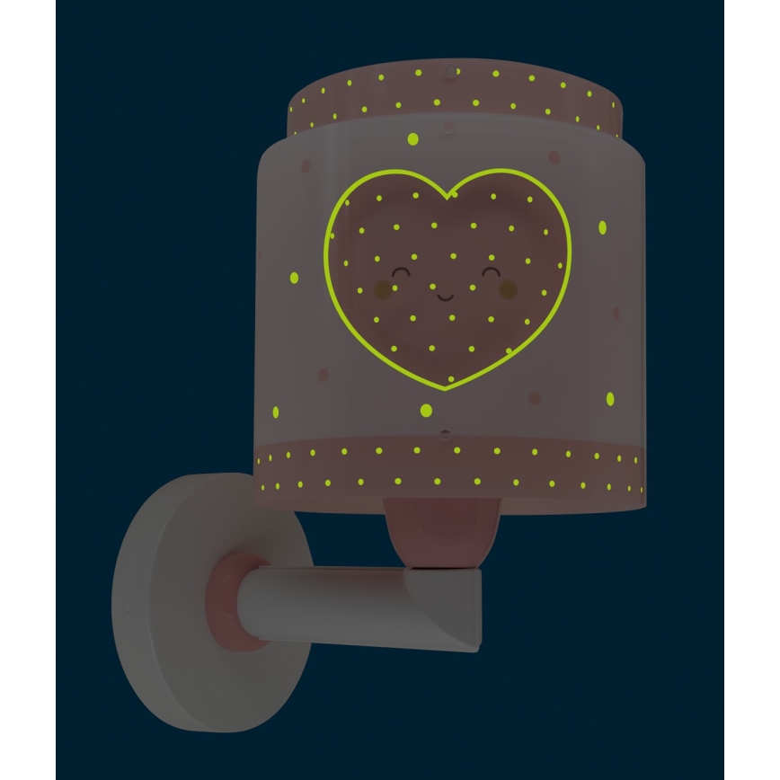 Dalber 76019S - Väggbelysning för barn BABY DREAMS 1xE27/15W/230V rosa